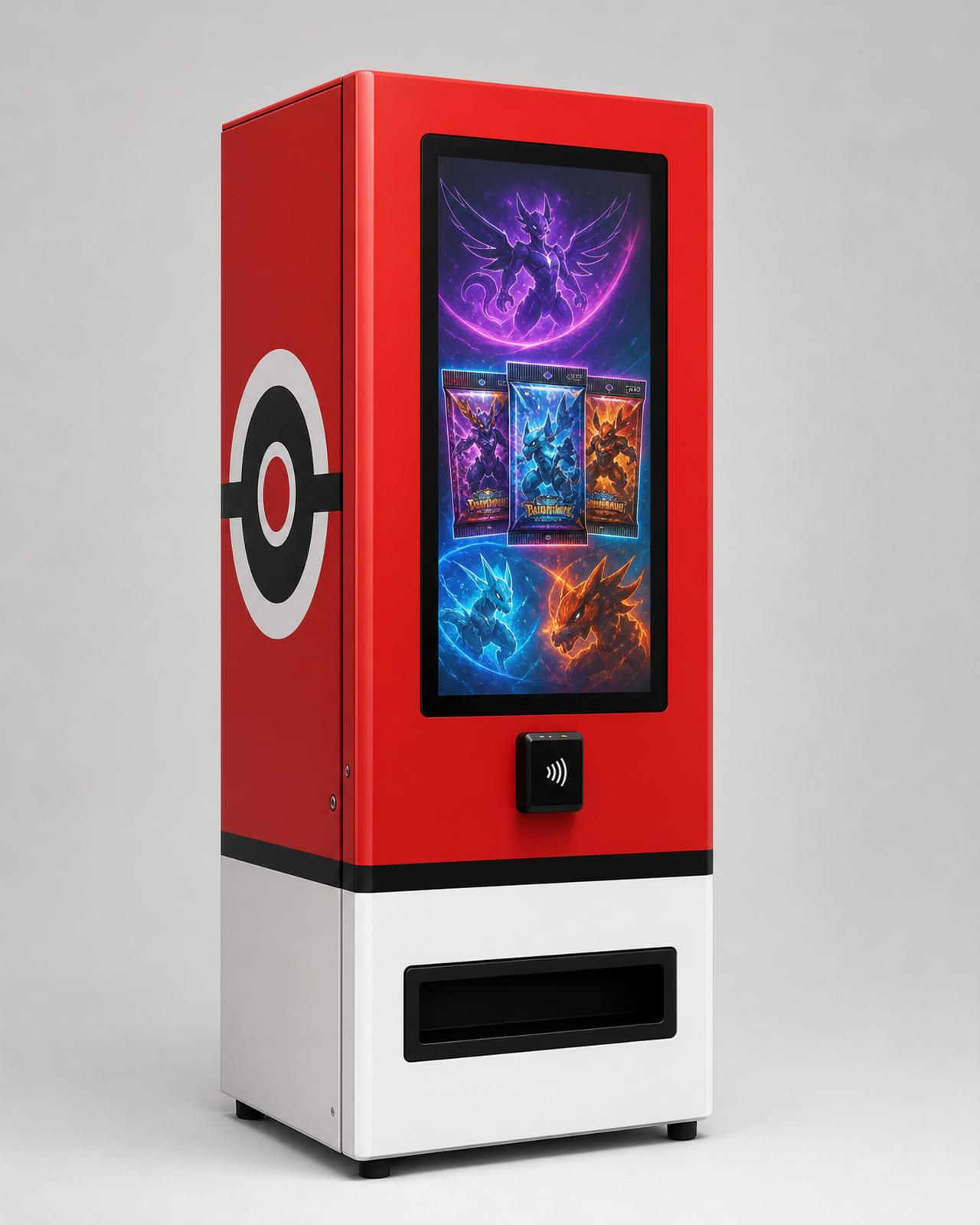 Modern touchscreen trading card vending machine